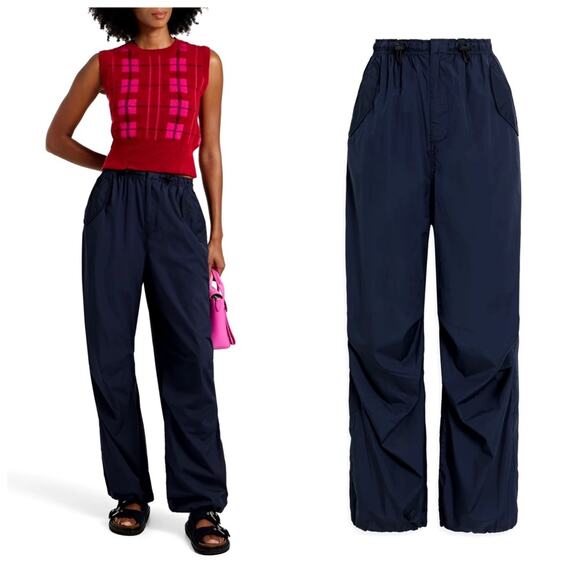 Rag & Bone Becky Flight Adjustable Relaxed Straight Leg Cargo Pants Navy - Picture 1 of 10